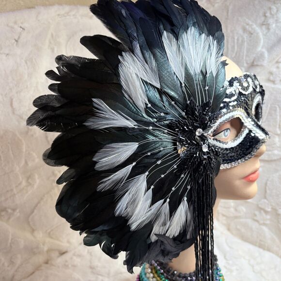 Handmade Designer Masquerade Mask Gypsy Renaissance Wearable Art - Picture 8 of 11